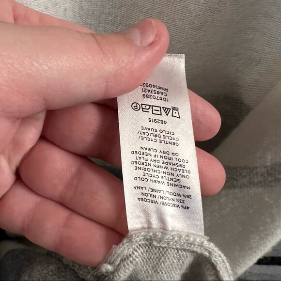 LOFT Wool Blend Open Waterfall Front Cardigan Longline Sweater Size Medium - Picture 6 of 6